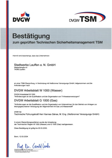 TSMS Zertifizierung - Technisches Sicherheitsmanagement